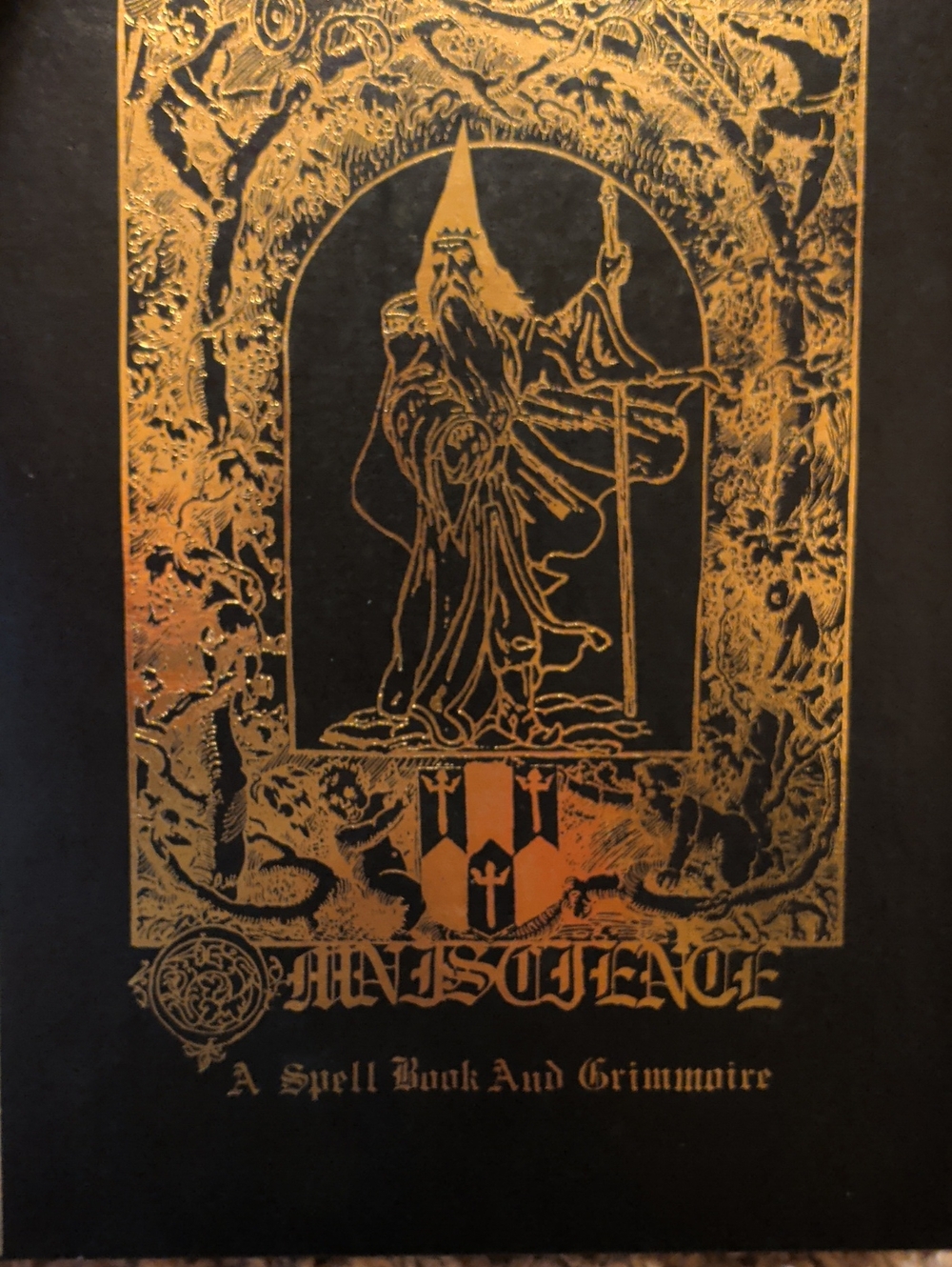 A Spell Book An Grimmoire Book – Black and Gold Hardcover By Bob Worthington